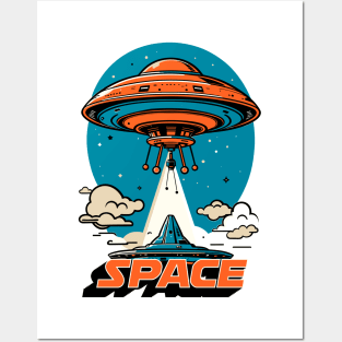 Vintage UFO Design Posters and Art